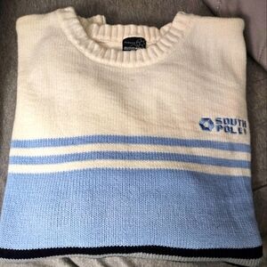 South Pole Vintage Men's sweater. Size L.  Blue striped